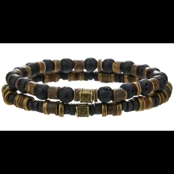 Lava Spirit – miesten rannekoru laava- ja luonnonkivistä 6mm