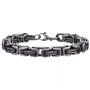 Oksidoitu Teräsranneke Miehille - 8 mm