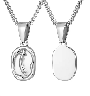 Ovaali miesten koru ruostumattomasta teräksestä – 2.05x1.22 cm riipus