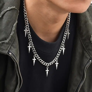 Dagger Chain -kaulakoru ruostumattomasta teräksestä – 6 mm / 50 cm