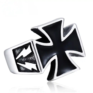 Rautaristi miesten sormus ruostumattomasta teräksestä