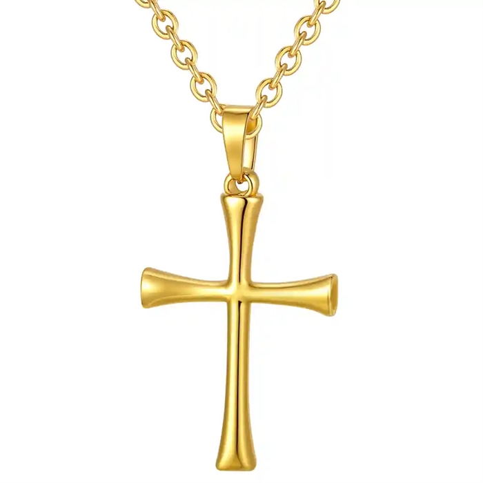 Golden Faith ristikko kaulakoru ruostumaton teräs