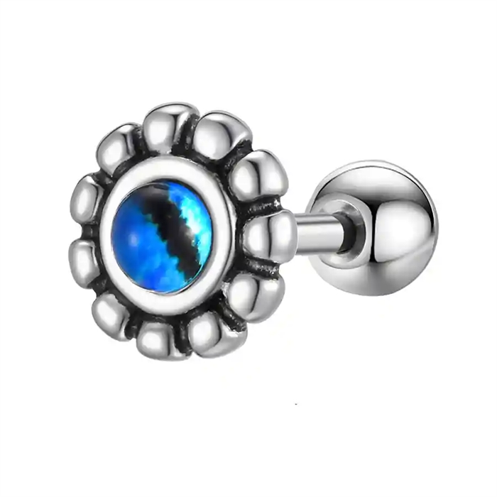 Korvakoru miehille ruostumattomasta teräksestä sinisellä keskikivellä – Blue Nova Stud (myydään kappaleittain).