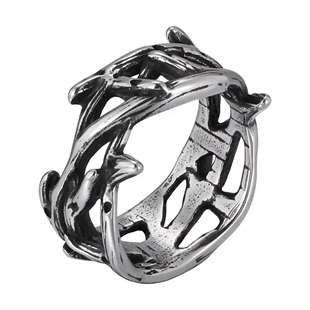 Miesten sormus oksidoidusta ruostumattomasta teräksestä