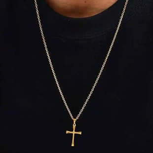Golden Faith ristikko kaulakoru ruostumaton teräs