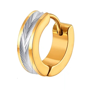 Teräs Groove Hoop – Miesten Korvakoru kullattua terästä (1 kpl)