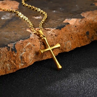 Golden Faith ristikko kaulakoru ruostumaton teräs