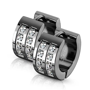 Teräs bling ja kivi - Korvakoru Blackcoated
