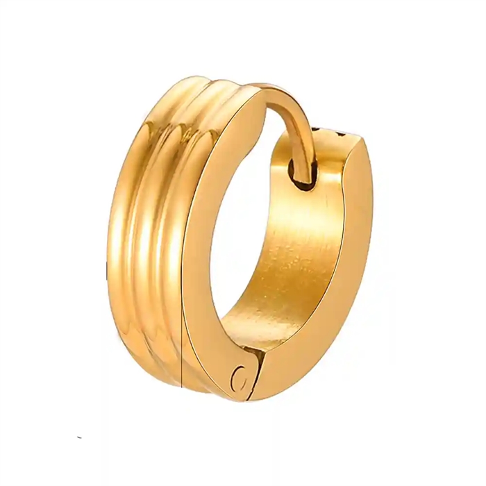 Golden Ridge Hoop – Eksklusiivinen miesten korvakoru kullatusta teräksestä