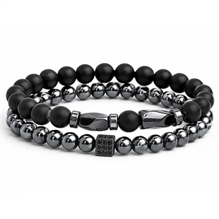 Noir Hematit Rannekorusetti – Musta & Gunmetal