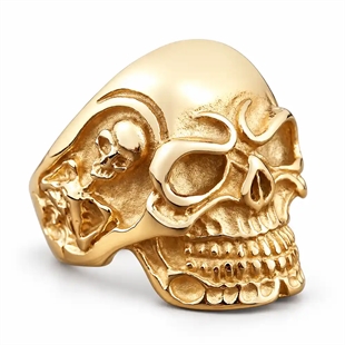 Teschio Oro – kullattu skull-sormus miehille