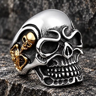Doppio Teschio – Skull-bikersormus ruostumattomasta teräksestä