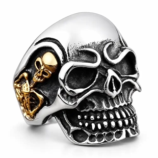Doppio Teschio – Skull-bikersormus ruostumattomasta teräksestä