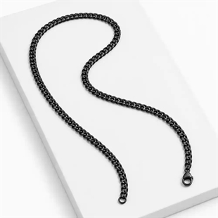 Romano musta miesten kaulakoru ruostumattomasta teräksestä, 5 mm
