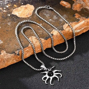 Miesten kaulakoru ruostumattomasta teräksestä mustekala-riipuksella